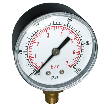 Process gauge black-painted steel with BSPT(R) bottom entry